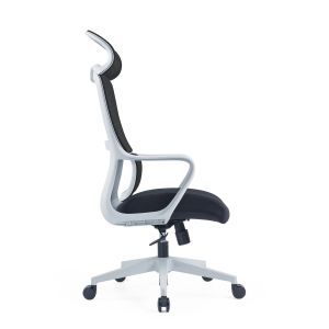 Директорски стол RFG Best HB Gray, дамаска и меш, Tilt механизъм, до 120 kg, черна седалка, черна облегалка