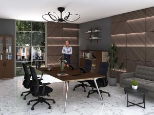 Шкаф RFG Paris, със стъклени врати, 800 х 400 х 2000 mm, ПДЧ, орех и сиво