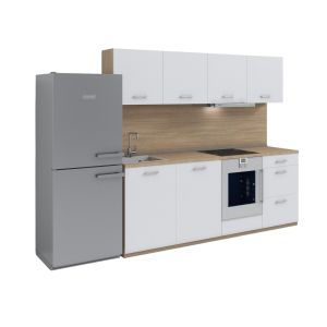 Кухня RFG, 2400 х 600 х 2100 mm, дъб сонома и бяло