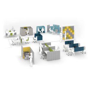 Шумоизолиращ акустичен панел Narbutas Jazz Silent Box, 1810 x 2500 x 1420 mm, дамаска Velito Presto светла мента, ПДЧ 18 mm