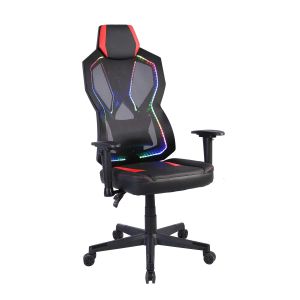 Геймърски стол RFG Viper, екокожа и меш, полиамидна основа, до 130 kg, черно-червен