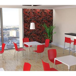 Градински стол RFG Mellon, пластмасов, до 120 kg, червен