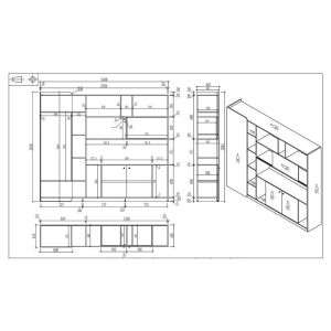 Шкаф RFG Parma, 2400 х 400 х 2000 mm, ПДЧ, орех и тъмносиво