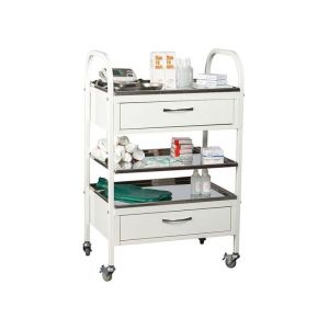 Количка, манипулационна, с две чекмеджета, метална