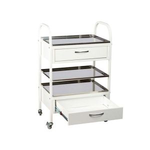 Количка, манипулационна, с две чекмеджета, метална