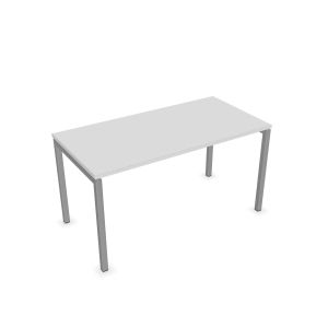 Бюро Narbutas Nova U, 1400 x 700 x 740 mm, бял меламин, сив метал, крак тип U