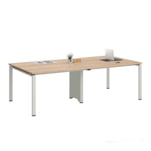 Заседателна маса RFG Monaco, 2400 х 1200 х 750 mm, правоъгълен плот, ПДЧ 25 mm, метална основа, плот бряст, бял метал