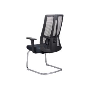 Посетителски стол RFG Artur M, дамаска и меш, до 150 kg, тъмносива седалка, черна облегалка, 2 броя в комплект