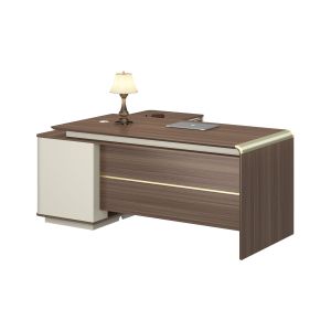 Бюро RFG Lisabon, с шкаф, 1800 х 1650 х 760 mm, ПДЧ 25 mm, тъмен дъб и сиво