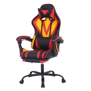 Геймърски стол RFG Max Game, екокожа, Multi-function механизъм, метална основа, до 150 kg, черно-жълт, сглобена мостра