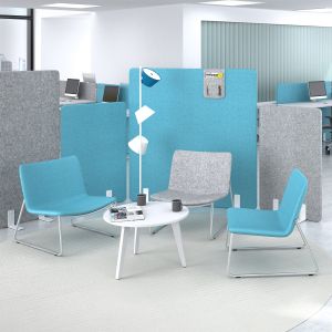 Шумоизолиращ преграден панел Narbutas Free Standing, свободностоящ, 800 x 36 x 1200 mm, дамаска Velito Presto светла мента, ПДЧ 16 mm