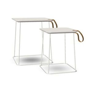 Ниска маса Interstuhl Hub HU920, правоъгълен плот, HPL, метална основа, бяла, 2 броя в комплект