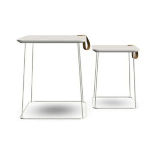 Ниска маса Interstuhl Hub HU920, правоъгълен плот, HPL, метална основа, бяла, 2 броя в комплект