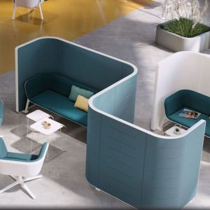 Ниска маса Interstuhl Hub HU920, правоъгълен плот, HPL, метална основа, бяла, 2 броя в комплект