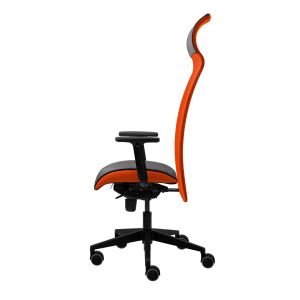 Ергономичен стол Tronhill Solium Executive, дамаска и меш, Synchronous механизъм, до 120 kg, червен