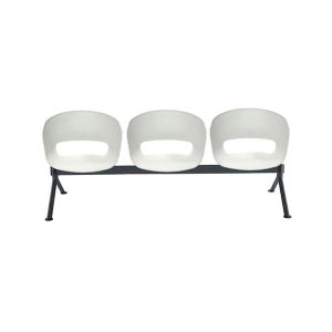 Посетителска пейка RFG Simon X White, с 3 места, полипропилен, метална основа