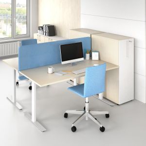 Шумоизолиращ преграден панел Narbutas Top 530, с регулируема височина, 1600 x 36 x 500 mm, дамаска Velito Presto светла мента, ПДЧ 16 mm, сив метал