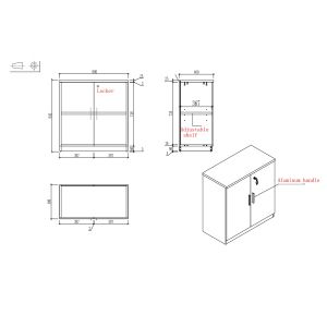 Шкаф RFG Monaco, 800 х 400 х 840 mm, ПДЧ, бряст и бяло