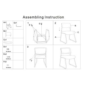 Посетителски стол RFG Evo 4S M, текстил, метална основа, до 120 kg, син