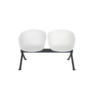 Посетителска пейка RFG Simon White, с 2 места, полипропилен, метална основа