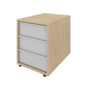 Контейнер за бюро Narbutas Nova, с 3 чекмеджета, с включен ключ, 42.8 x 60 x 56 cm, с колелца, ПДЧ