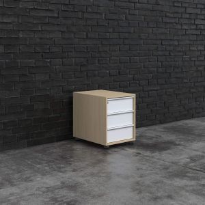 Контейнер за бюро Narbutas Nova, с 3 чекмеджета, с включен ключ, 42.8 x 60 x 56 cm, с колелца, ПДЧ