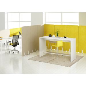 Висока маса Narbutas Light, 1600 x 700 x 1050 mm, ПДЧ 25 mm, бял меламин, бял метал