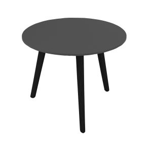 Ниска маса Narbutas Nova Wood, 700 x 700 х 480 mm, кръгъл плот, HPL плот светъл бук, черни дървени крака