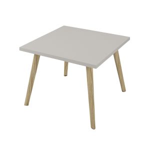 Ниска маса Narbutas Nova Wood, 700 x 700 х 480 mm, квадратен плот, ПДЧ, перленосив меламин, дървени крака