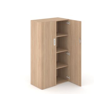 Шкаф Narbutas Choice, 800 x 420 x 1425 mm, ПДЧ 18 mm, меламин избелен дъб, меламин избелен дъб, бяла дръжка