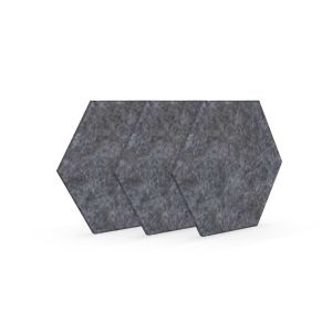 Акустично пано Narbutas Pet, шестоъгълник, 173 х 200 х 9 mm, PET филц, 3 броя, сиво