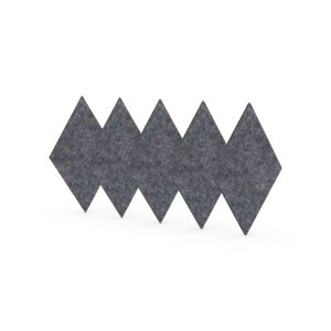 Акустично пано Narbutas Pet, диамант, 115 х 200 х 9 mm, PET филц, 5 броя, сиво