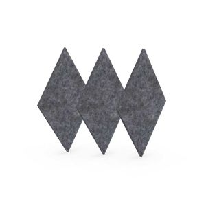 Акустично пано Narbutas Pet, диамант, 115 х 200 х 9 mm, PET филц, 3 броя, сиво