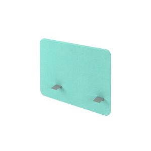 Шумоизолиращ преграден панел за бюро Narbutas Desk 760, 1000 x 36 x 760 mm, дамаска Velito Presto светла мента, сив метал, ляв