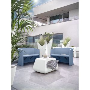 Диван Lyxo Breeze, двуместен, 1160 х 580 х 800 mm, полиетилен, бял