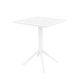 Градинска маса RFG Folding, сгъваема, квадратна, пластмасова, бяла