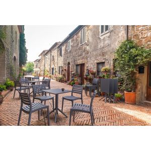 Градинска маса RFG Folding, сгъваема, квадратна, пластмасова, бяла