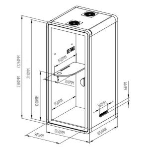 RFG Шумоизолираща акустична кабина Flexi One, 1050 х 1050 х 2240 mm, сива