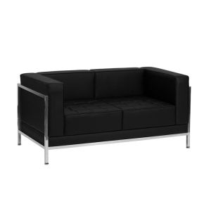 Диван RFG Neo, двуместен, екокожа, метална основа, 1450 х 720 х 700 mm, черен