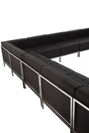 Диван RFG Neo, двуместен, екокожа, метална основа, 1450 х 720 х 700 mm, черен