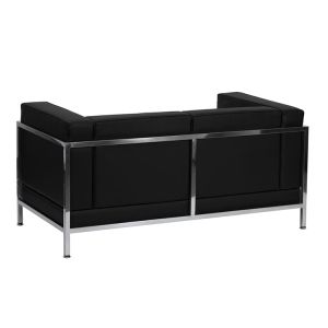 Диван RFG Neo, двуместен, екокожа, метална основа, 1450 х 720 х 700 mm, черен