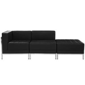 Диван RFG Neo, двуместен, екокожа, метална основа, 1450 х 720 х 700 mm, черен