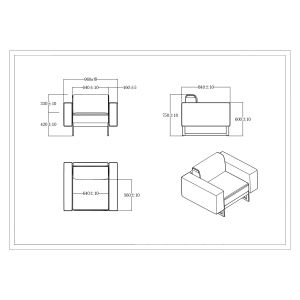 Фотьойл RFG Toledo, екокожа, метална основа, кафяв