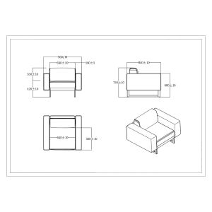 Фотьойл RFG Toledo, екокожа, метална основа, черен