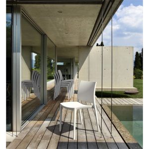 Градински стол RFG Milano, пластмасов, до 120 kg, бял