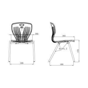 Ученически стол RFG Maxima A, от I до V клас, 36 х 38 х 38 cm, до 120 kg, круша