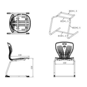 Ученически стол RFG Maxima C, от V до VIII клас, 43 х 45 х 43 cm, до 120 kg, круша