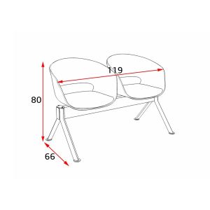 Посетителска пейка RFG Silvi Black, с 2 места, метална основа, 118 х 68 х 74 cm, зелена