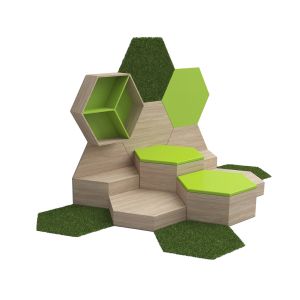 Композиция RFG Hexagon I, 4000 х 2165 х 2092 mm, ПДЧ 18 mm