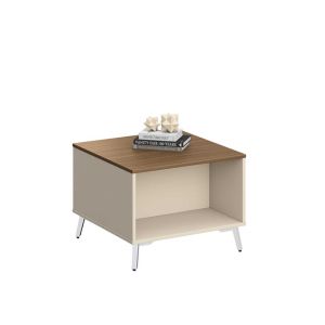 Ниска маса RFG Paris, 600 х 600 х 450 mm, квадратен плот, ПДЧ 25 mm, орех и сиво